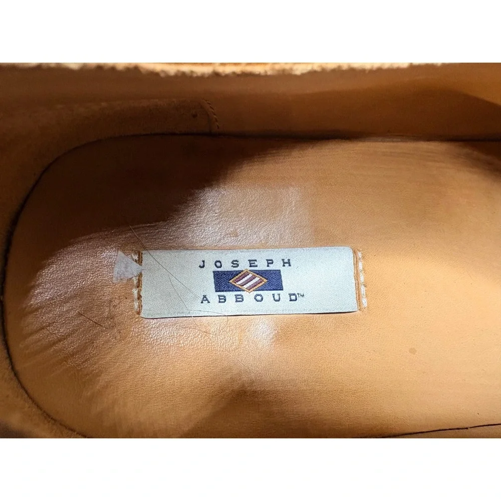 Joseph Abboud Mens Tan Leather Cap Toe Oxford Dress Shoes X250872 Size 13D